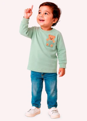 Kyly - Camiseta Infantil Menino Ursinho Verde - KYLY