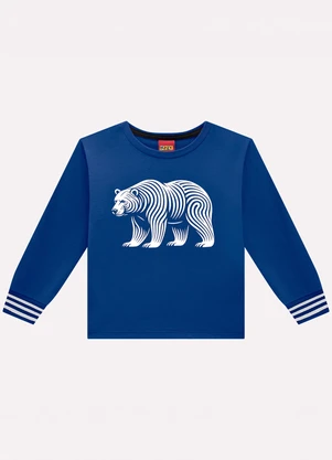 Kyly - Camiseta Infantil Menino Urso Azul - KYLY