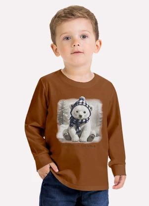 Milon - Camiseta Infantil Menino Urso Marrom - MILON