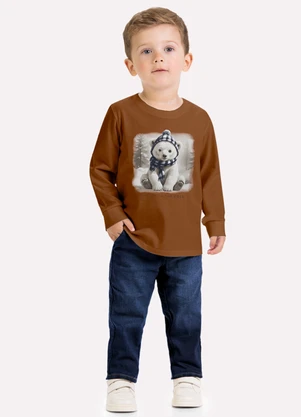 Milon - Camiseta Infantil Menino Urso Marrom - MILON