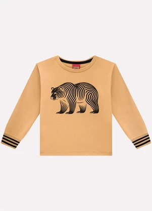 Kyly - Camiseta Infantil Menino Urso Marrom - KYLY