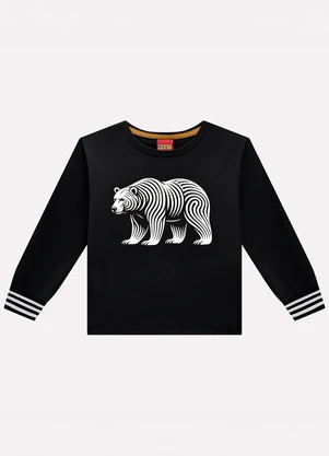 Kyly - Camiseta Infantil Menino Urso Preto - KYLY