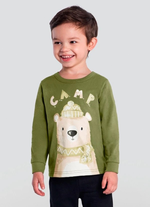 Brandili - Camiseta Infantil Menino Verde