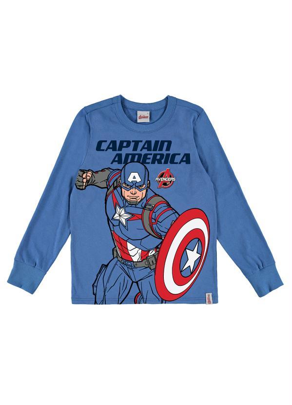 Malwee Kids - Camiseta Infantil Menino Vingadores Azul