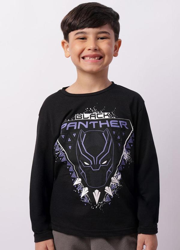 Torra - Camiseta Infantil Pantera Negra Preta