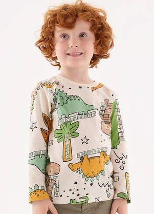 Up Baby - Camiseta Infantil para Meninos Bege - UP BABY