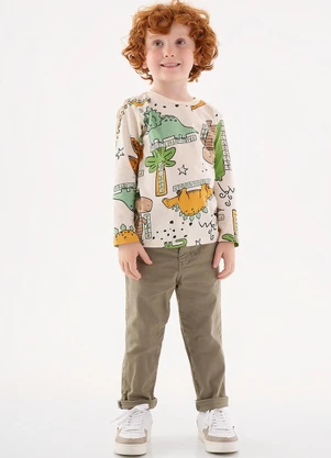 Up Baby - Camiseta Infantil para Meninos Bege - UP BABY