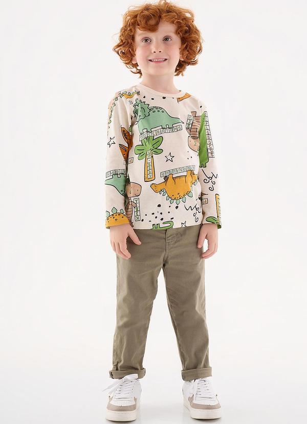 Up Baby - Camiseta Infantil para Meninos Bege 2