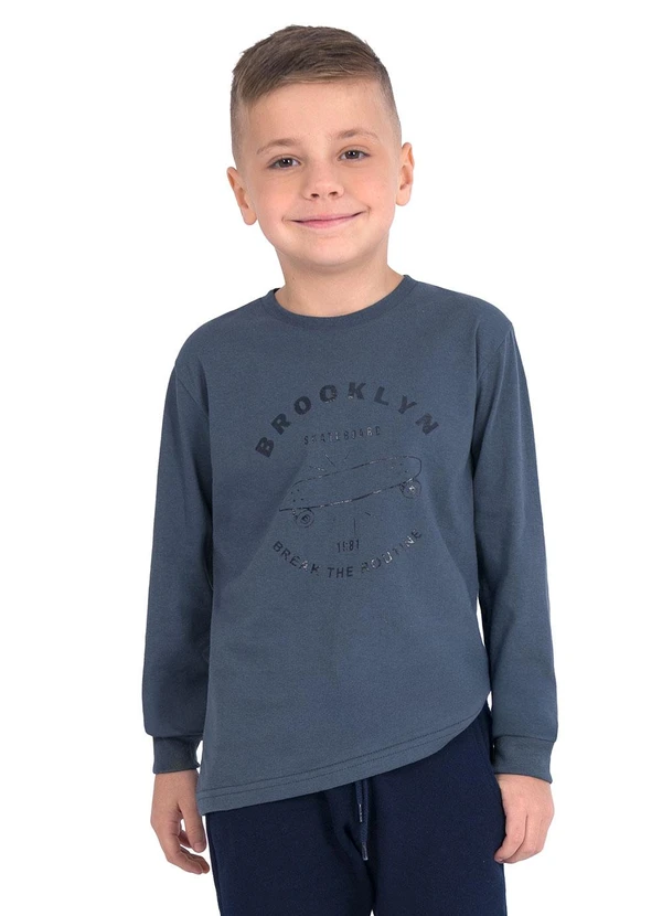 Ddk - Camiseta Infantil Skateboard Azul