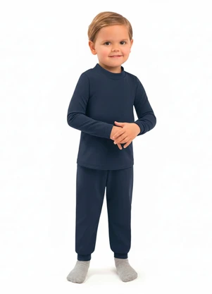 Ddk - Camiseta Infantil Térmica com Gola Azul - DDK