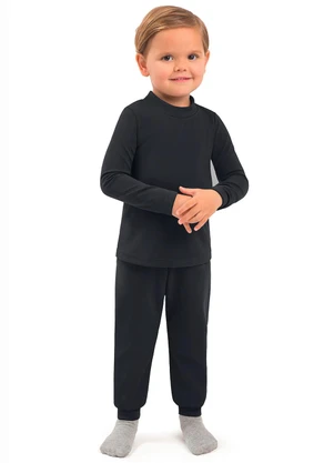 Ddk - Camiseta Infantil Térmica com Gola Preto - DDK