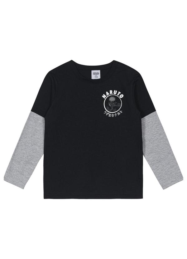 Brandili - Camiseta Infantil Unissex Naruto Preto