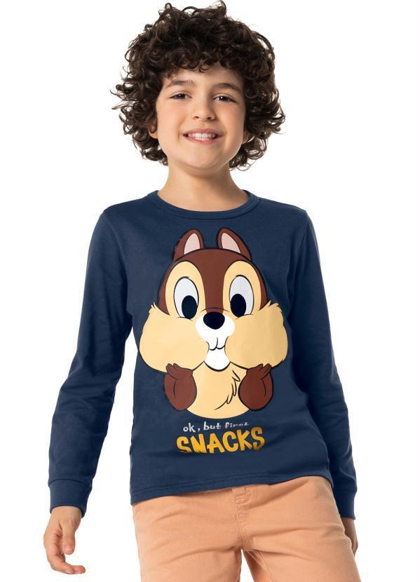 Malwee Kids - Camiseta Infantil Unissex Tico e Teco Azul