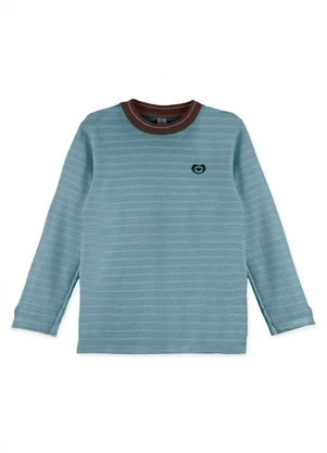 Tigor T Tigre - Camiseta Jacquard Manga Longa Bebê Azul - TIGOR T TIGRE