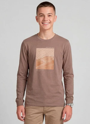 Minty - Camiseta Juvenil com Estampa Marrom - MINTY