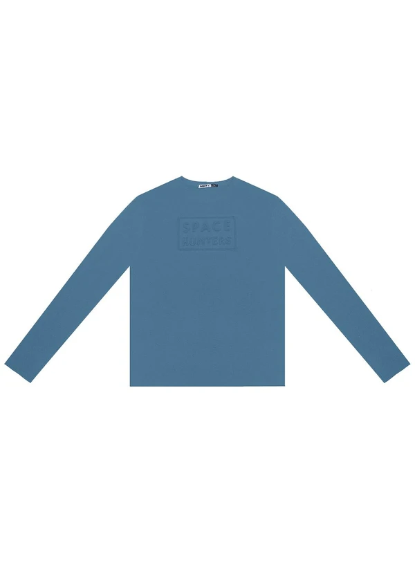 Minty - Camiseta Juvenil Masculina Manga Longa Azul