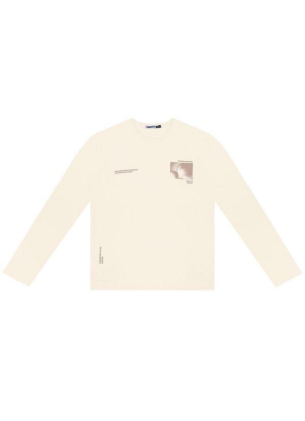 Minty - Camiseta Juvenil Masculina Manga Longa Bege