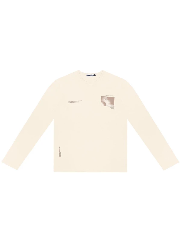 Minty - Camiseta Juvenil Masculina Manga Longa Bege