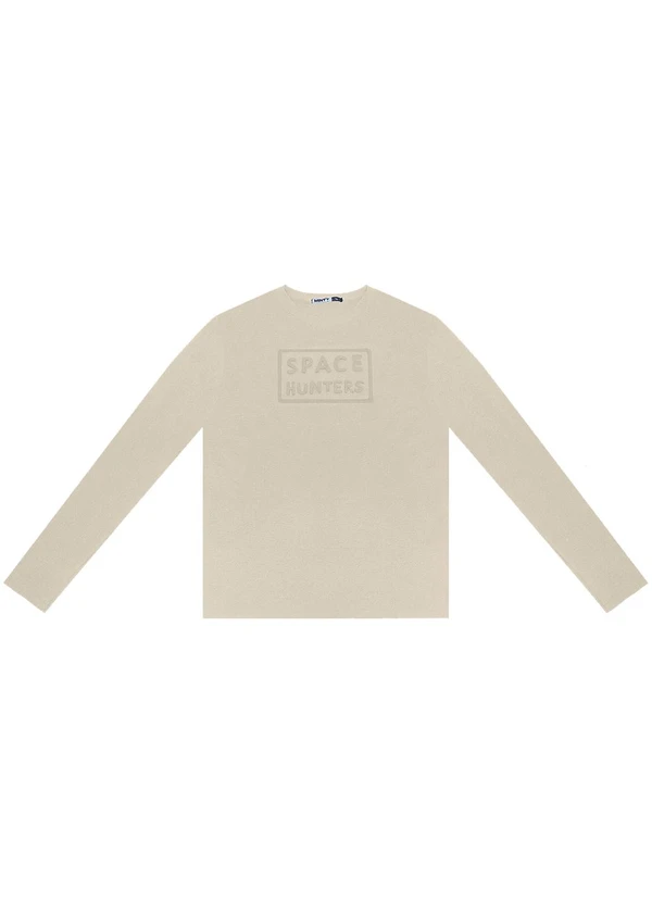 Minty - Camiseta Juvenil Masculina Manga Longa Bege