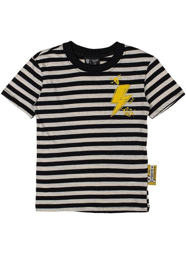 Youccie - Camiseta Listrada de Manga Longa Branco