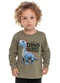 Elian - Camiseta Longa Infantil Menino Dinossauro Verde - variação: Verde