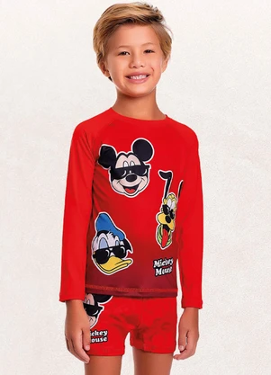 Fakini Kids - Camiseta M/Longa Mickey Vermelho - FAKINI KIDS