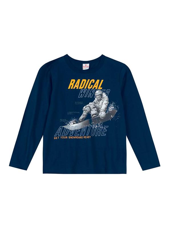 Brandili - Camiseta Malha Infantil Menino Azul