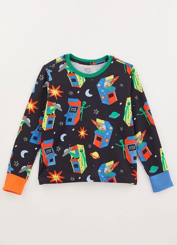 Bento - Camiseta Manga Longa Arcade Preta