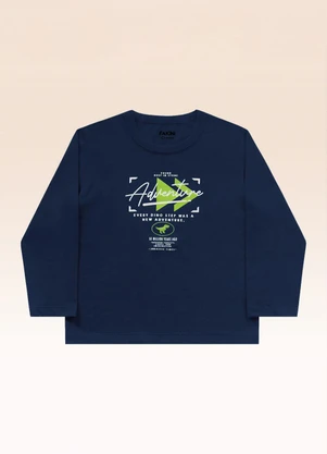 Fakini Kids - Camiseta Manga Longa Azul - FAKINI KIDS