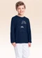 Fakini Kids - Camiseta Manga Longa Azul - variação: Azul