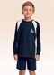 Fakini Kids - Camiseta Manga Longa Bege - variação: Azul
