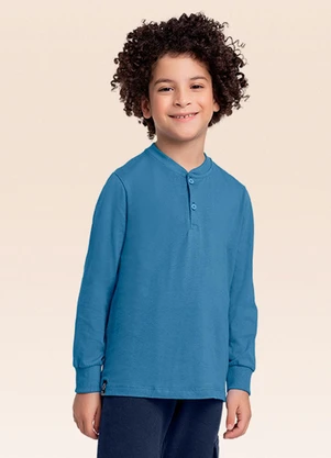 Fakini Kids - Camiseta Manga Longa Azul - FAKINI KIDS