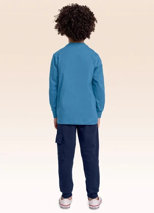 Fakini Kids - Camiseta Manga Longa Azul - FAKINI KIDS
