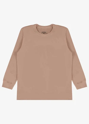 Rovi Kids - Camiseta Manga Longa Básica Marrom - ROVI KIDS