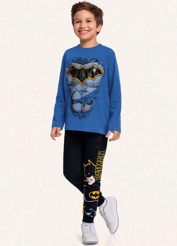 Fakini Kids - Camiseta Manga Longa Batman Azul 3