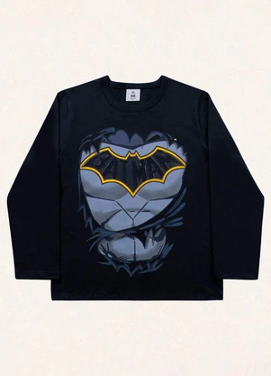 Fakini Kids - Camiseta Manga Longa Batman Preto - FAKINI KIDS