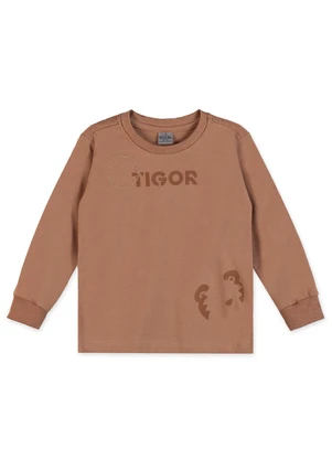 Tigor T Tigre - Camiseta Manga Longa Bebê Marrom - TIGOR T TIGRE