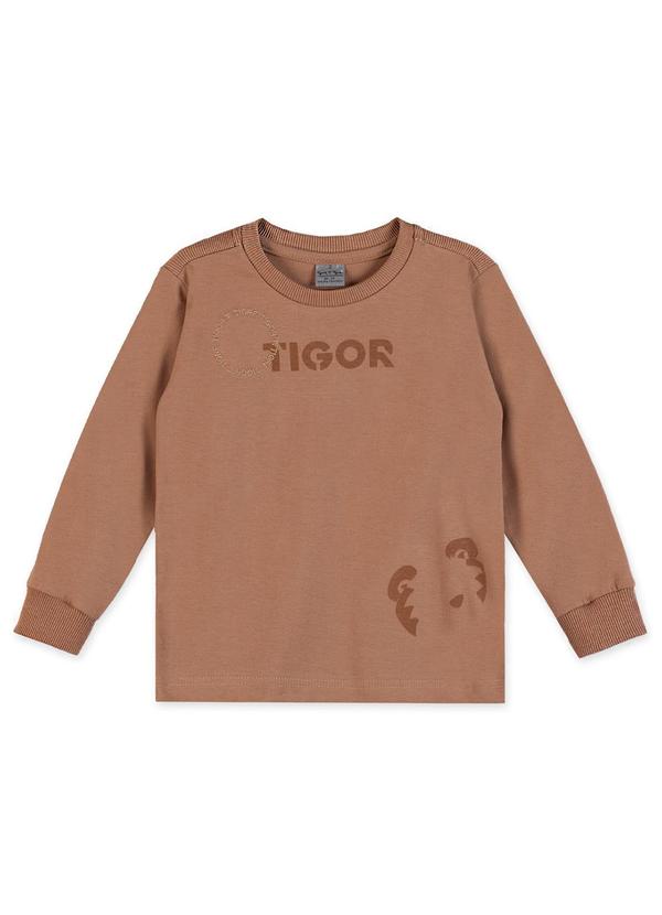 Tigor T Tigre - Camiseta Manga Longa Bebê Marrom