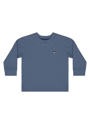 Quimby - Camiseta Manga Longa Bebê Menino Azul - QUIMBY