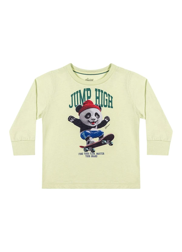 Elian - Camiseta Manga Longa Bebê Menino Bichos Verde
