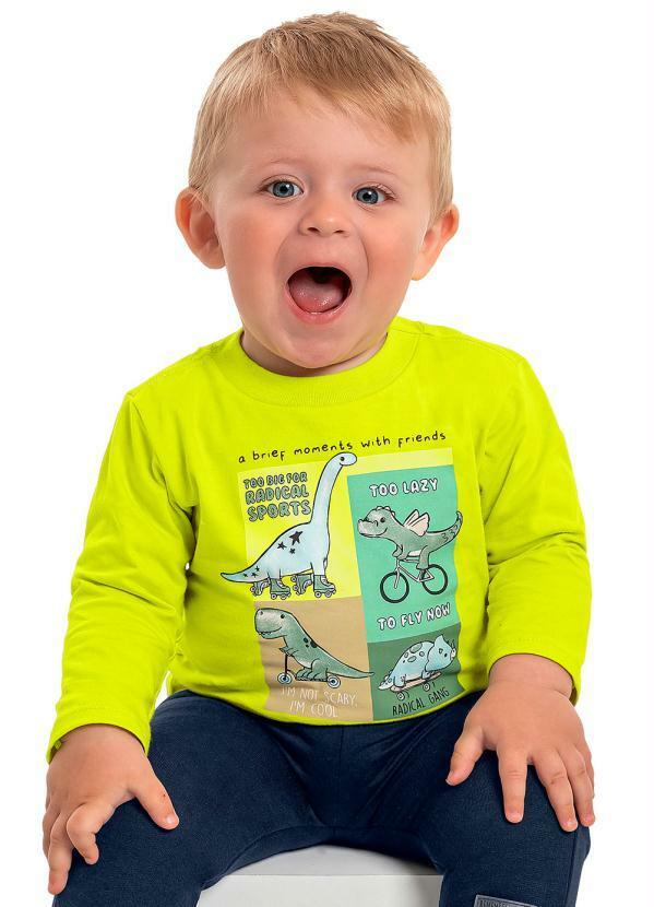 Quimby - Camiseta Manga Longa Bebê Menino Verde