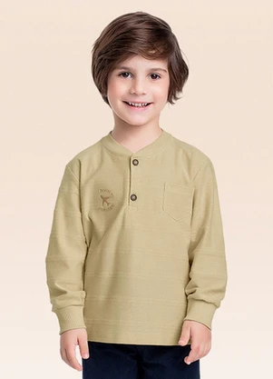 Fakini Kids - Camiseta Manga Longa Bege - FAKINI KIDS