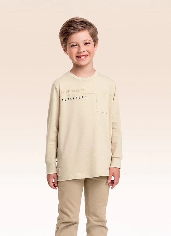 Fakini Kids - Camiseta Manga Longa Bege