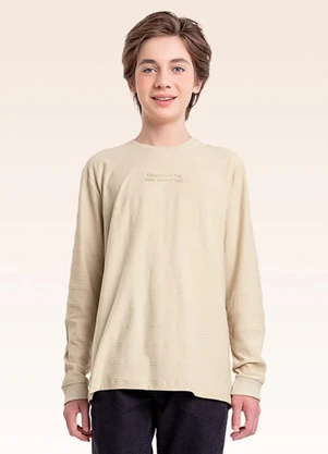 Fakini Kids - Camiseta Manga Longa Bege - FAKINI KIDS