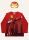 Fakini Kids - Camiseta Manga Longa C/Mascara Avengers Azul - variação: Vermelho