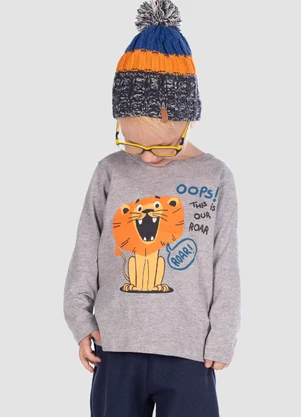 Turminha - Camiseta Manga Longa Cinza - TURMINHA