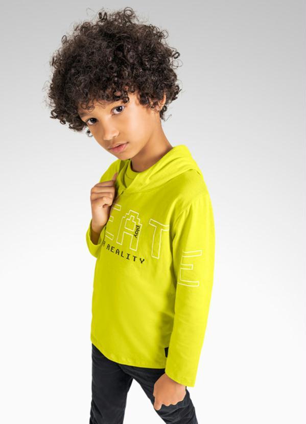 Playground - Camiseta Manga Longa com Capuz Amarelo