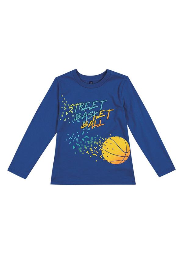 Cativa Kids - Camiseta Manga Longa com Efeito Azul
