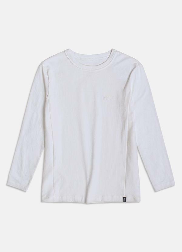 Youccie - Camiseta Manga Longa com Recortes Off White