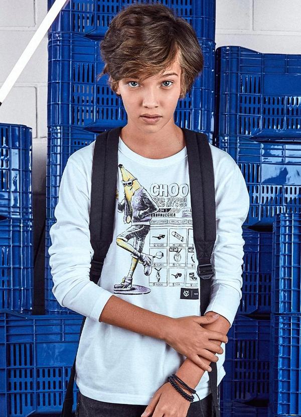 Youccie - Camiseta Manga Longa de Banana Branco